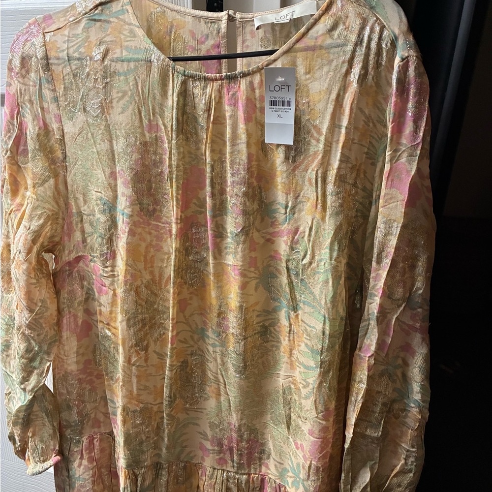 LOFT Women's Pastel Floral Blouse